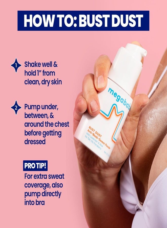 ميجا بابي بودرة الجسم ميجابيبي الماصة للعرق - بودرة للصدر، مع مضخة تطبيق، خالية من التلك، طبيعية بالكامل، 3 أونصة - Image 3